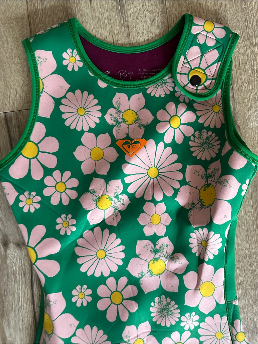 Roxy Pink x Cynthia Rowley Green Floral One-Piece Wetsuit - Picture 2 of 9